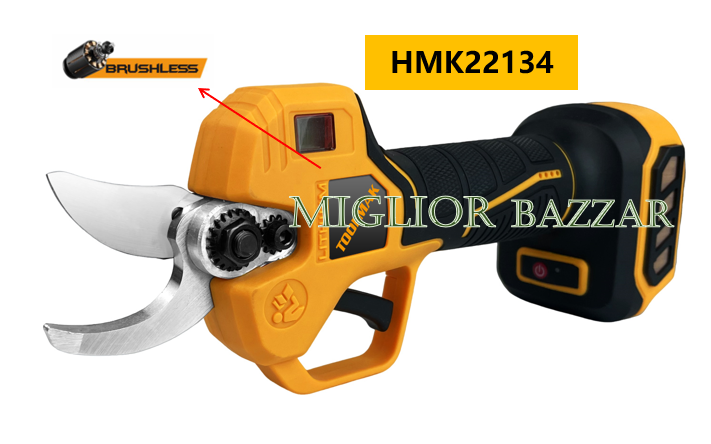 HMK22134-Forbici elettriche da potatura senza spazzole 20V: taglio super veloce, batteria a lunga durata, lo strumento definitivo per il giardinaggio professionale e il fai da te