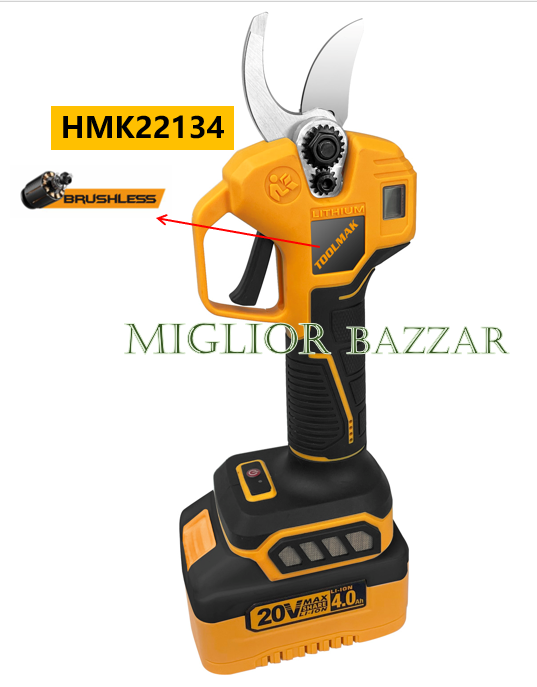HMK22134-Forbici elettriche da potatura senza spazzole 20V: taglio super veloce, batteria a lunga durata, lo strumento definitivo per il giardinaggio professionale e il fai da te
