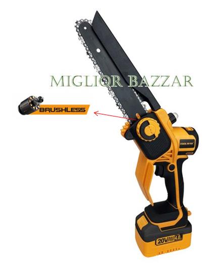 HMK22189-Motosega a batteria senza spazzole da 20 V: batteria a lunghissima durata, velocità di recupero estremamente rapida e maggiore efficienza di taglio!