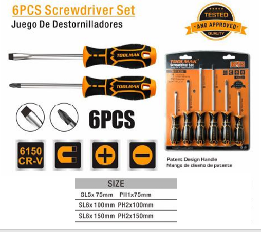6pcs Screwdriver set/Set di 6 pezzi di cacciavite