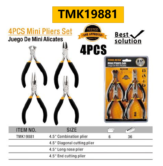 TMK19881-4PCS Mini plier set /Set di mini pinze 4PCS