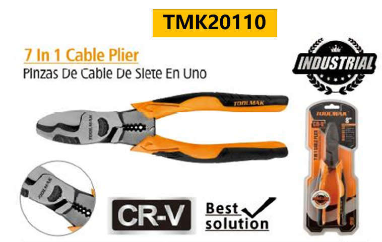 TMK20110-7 in 1cable plier 8"/7 in 1 pinza per cavi da 8"