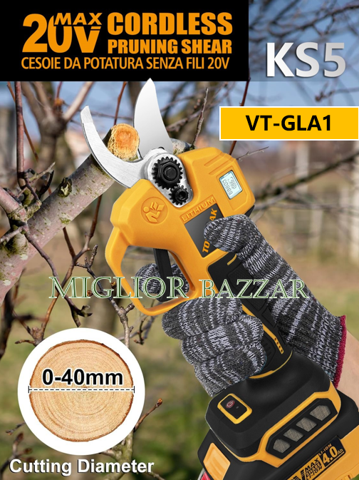 VT-GLA1-Forbici elettriche da potatura senza spazzole 20V: taglio super veloce, batteria a lunga durata, lo strumento definitivo per il giardinaggio professionale e il fai da te