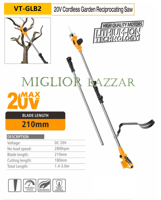 Li-ion Garden reciprocating saw/Seghetti alternativi da giardino al litio