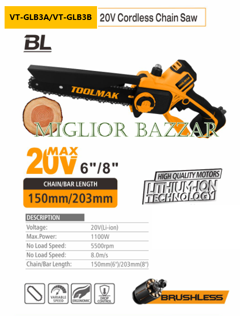 Li-ion Chain Saw/Motoseghe al litio