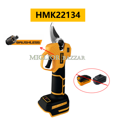 HMK22134-Forbici elettriche da potatura senza spazzole 20V: taglio super veloce, batteria a lunga durata, lo strumento definitivo per il giardinaggio professionale e il fai da te