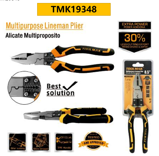 TMK19348-Multipurpose lineman plier/Pinza da elettricista multiuso