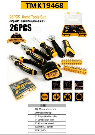 TMK19468-26pcs  hand tools set/Set di 26 pezzi di utensili manuali