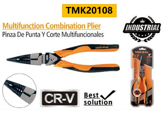 TMK20108-Multifunction  long nose plier 9" /Pinza a becchi lunghi multifunzione 9"