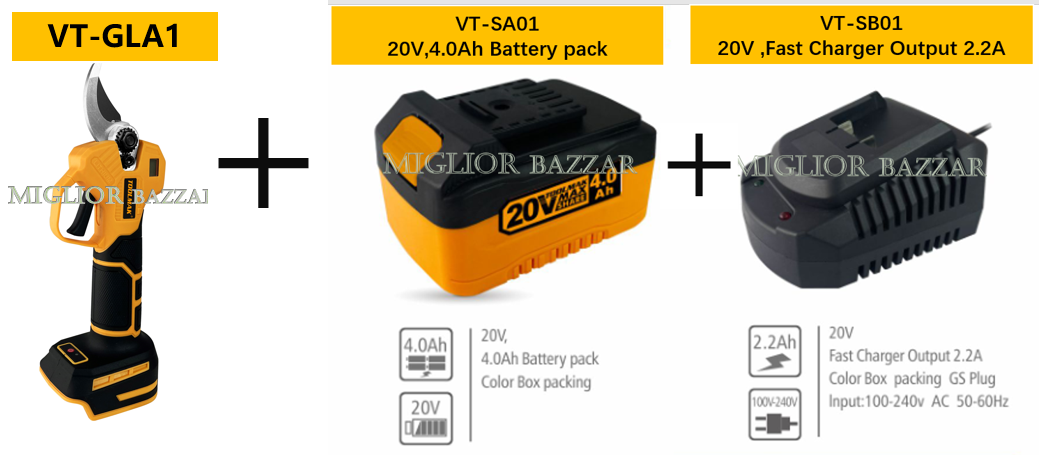 VT-GLA1-Forbici elettriche da potatura senza spazzole 20V: taglio super veloce, batteria a lunga durata, lo strumento definitivo per il giardinaggio professionale e il fai da te