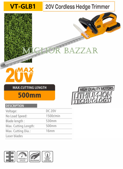 Li-ion hedge trimmer/Forbici da potatura al litio