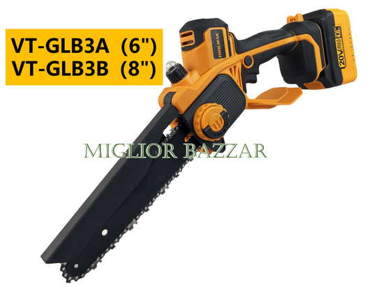VT-GLB3A/VT-GLB3B-Motosega a batteria senza spazzole da 20 V: batteria a lunghissima durata, velocità di recupero estremamente rapida e maggiore efficienza di taglio!