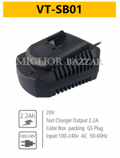 VT-SB01--Caricabatterie rapido ad alte prestazioni da 20 V 2,2 A | MIGLIOR BAZZAR